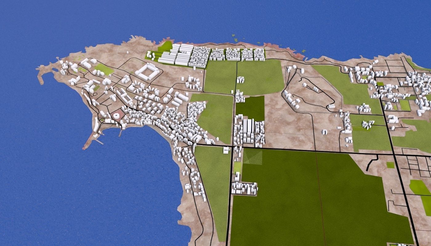 Algiers City Low-poly 3D model_4