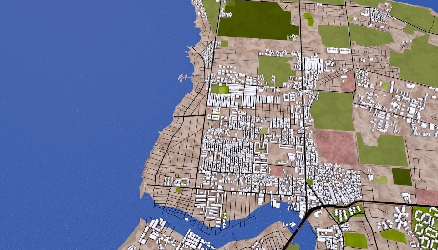 Algiers City Low-poly 3D model_5