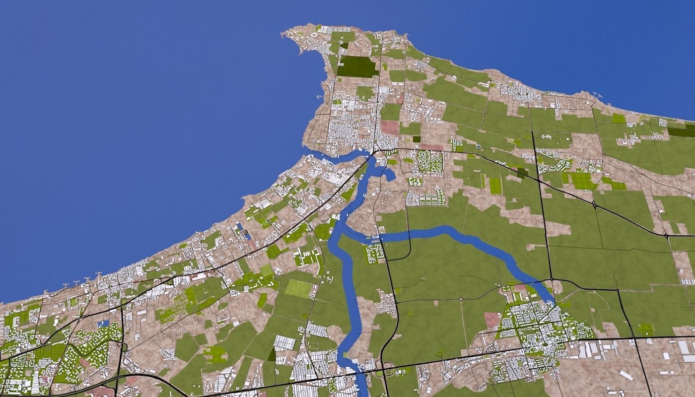 Algiers City Low-poly 3D model_3
