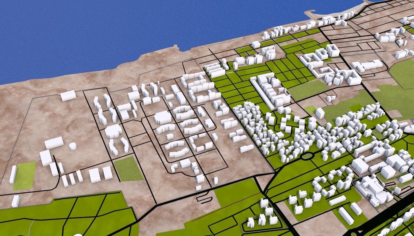 Algiers City Low-poly 3D model_8