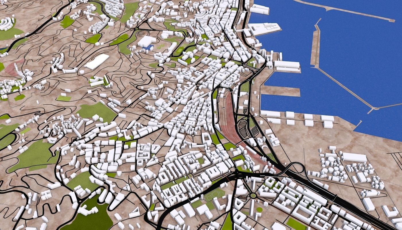 Algiers City Low-poly 3D model_1
