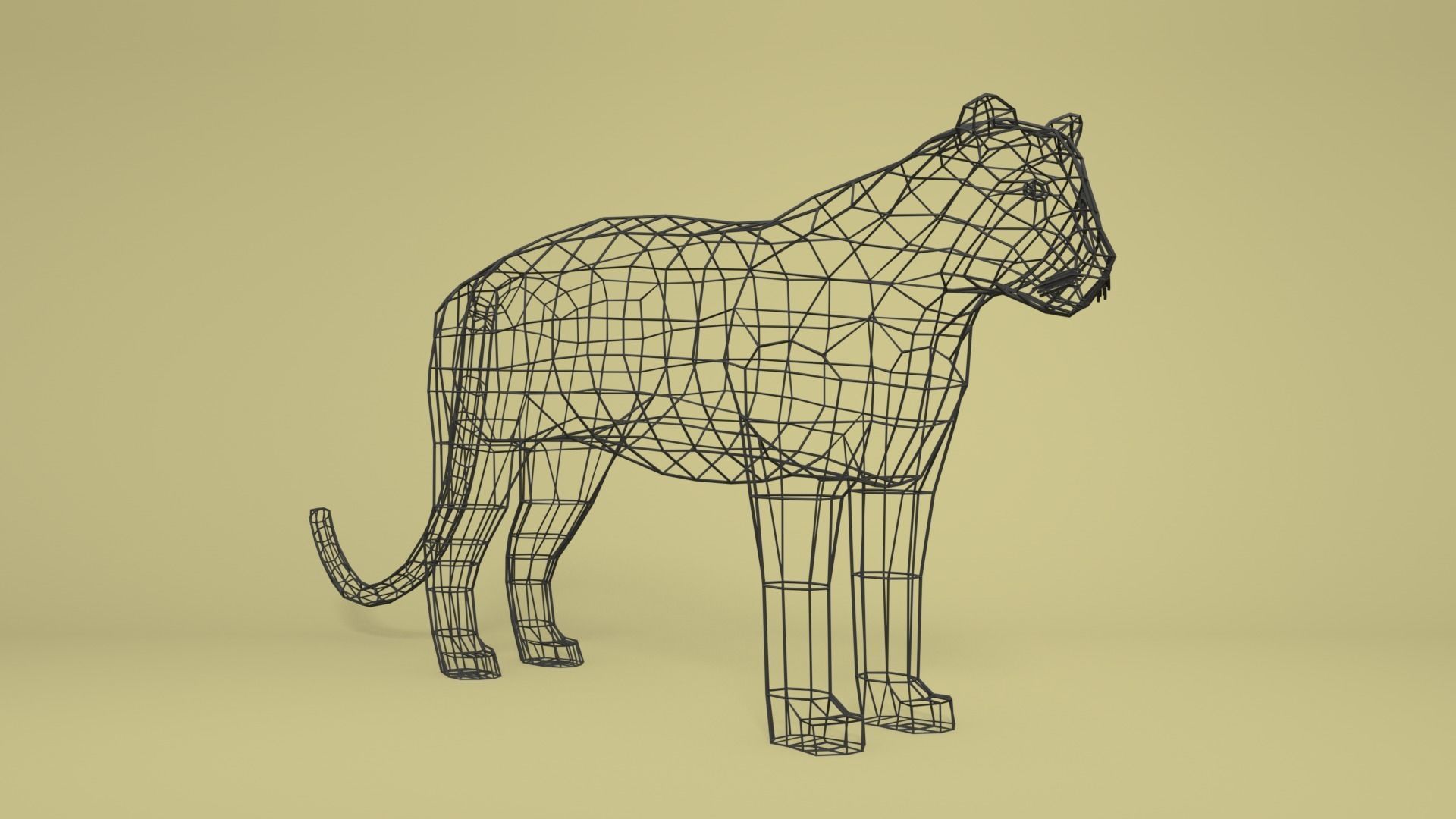 Low Poly Cartoon Leopard Low-poly 3D model_12