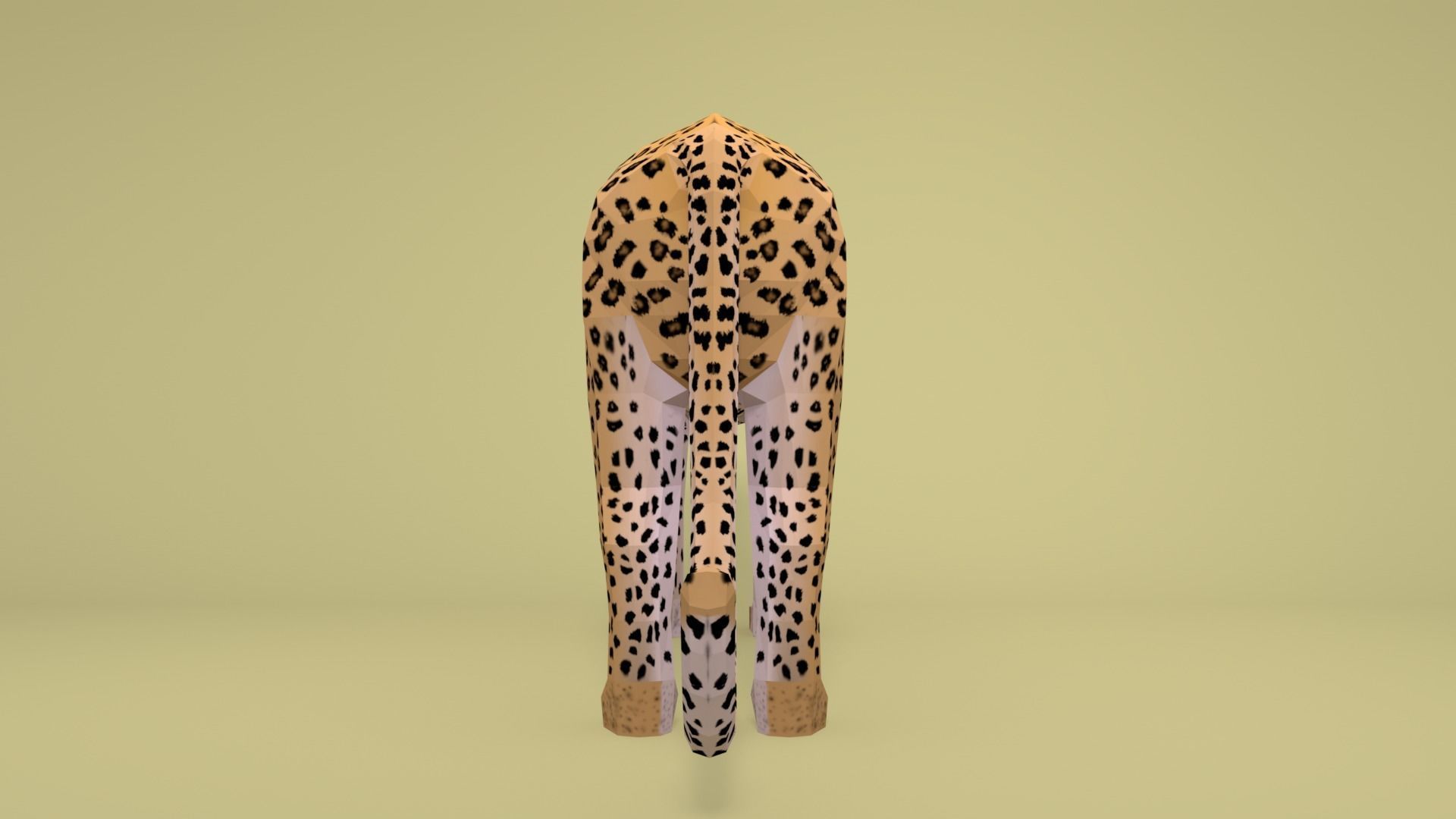Low Poly Cartoon Leopard Low-poly 3D model_6