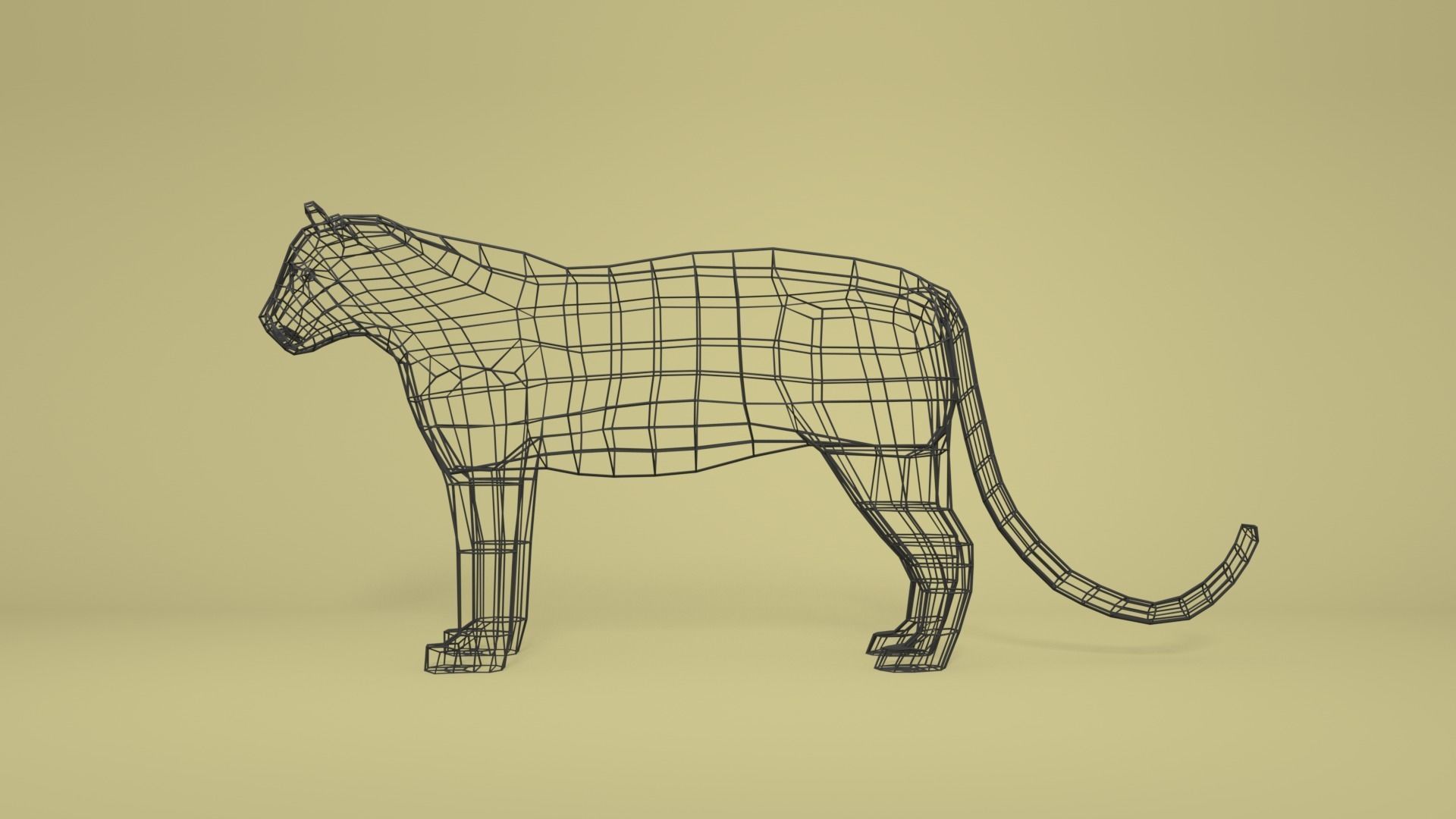 Low Poly Cartoon Leopard Low-poly 3D model_10