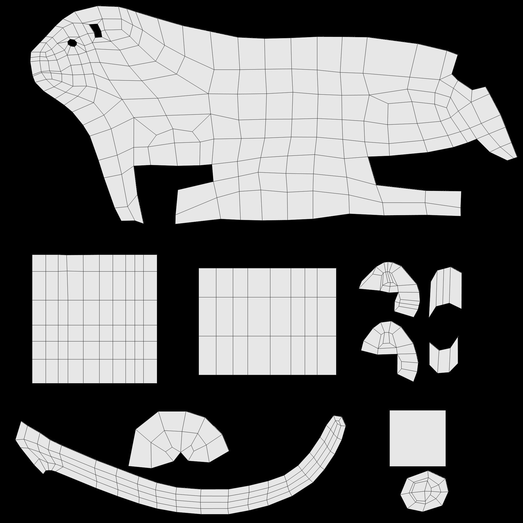 Low Poly Cartoon Leopard Low-poly 3D model_17