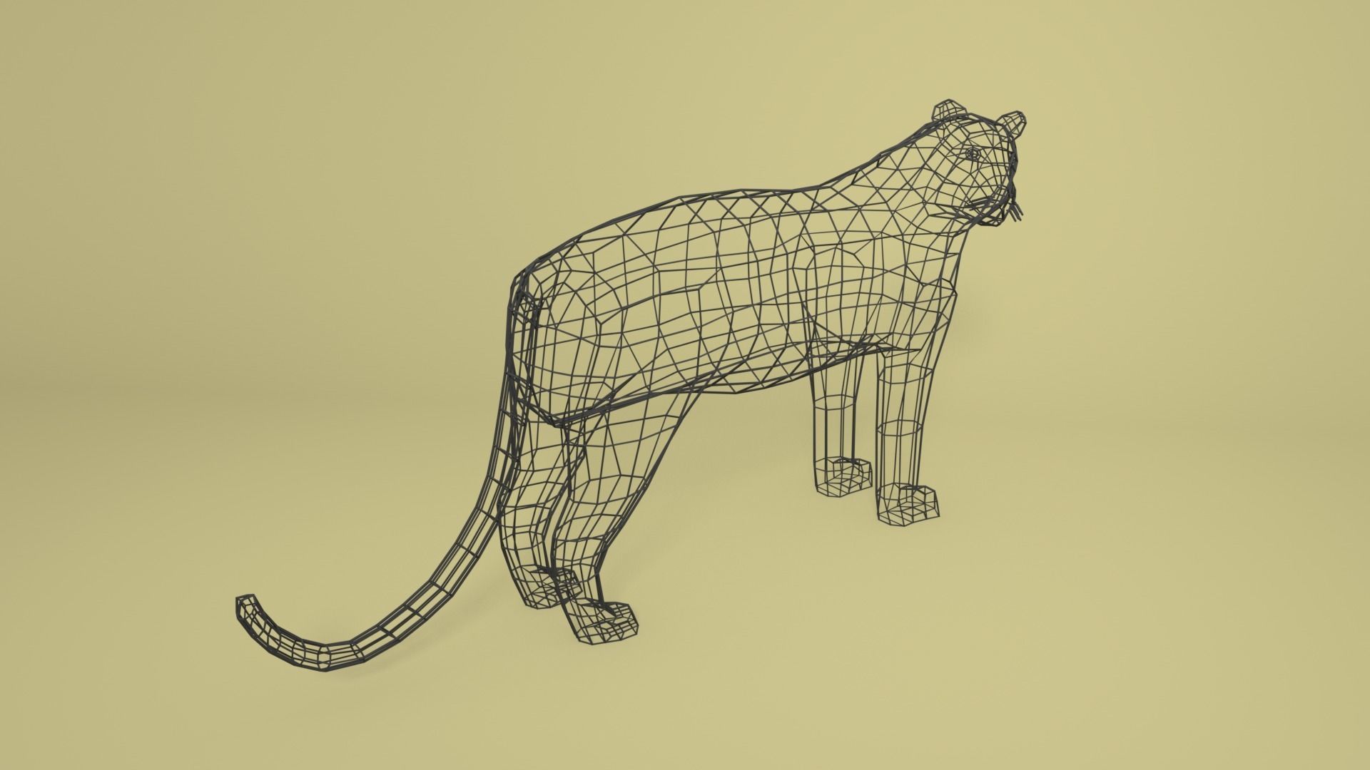 Low Poly Cartoon Leopard Low-poly 3D model_13