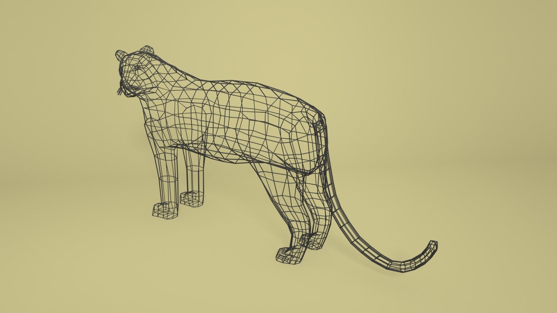 Low Poly Cartoon Leopard Low-poly 3D model_15