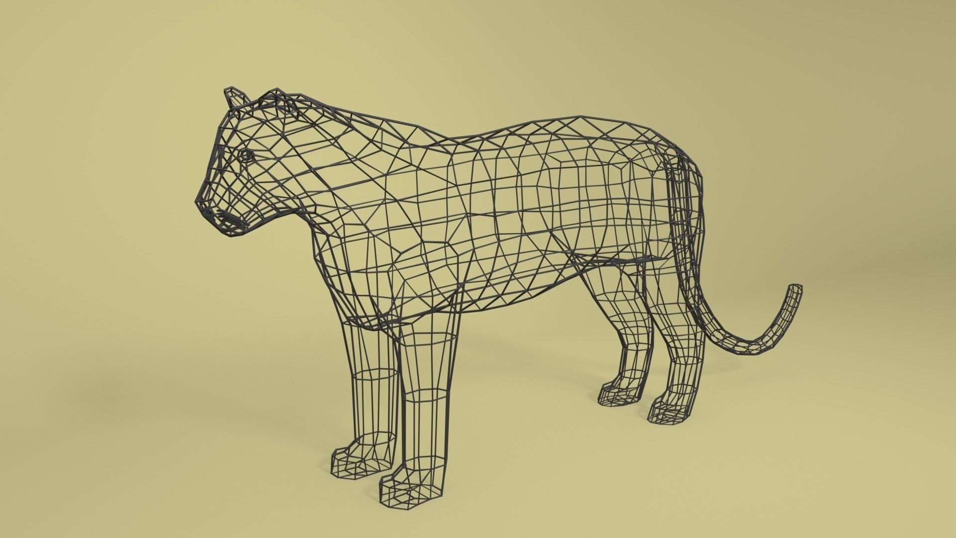 Low Poly Cartoon Leopard Low-poly 3D model_9