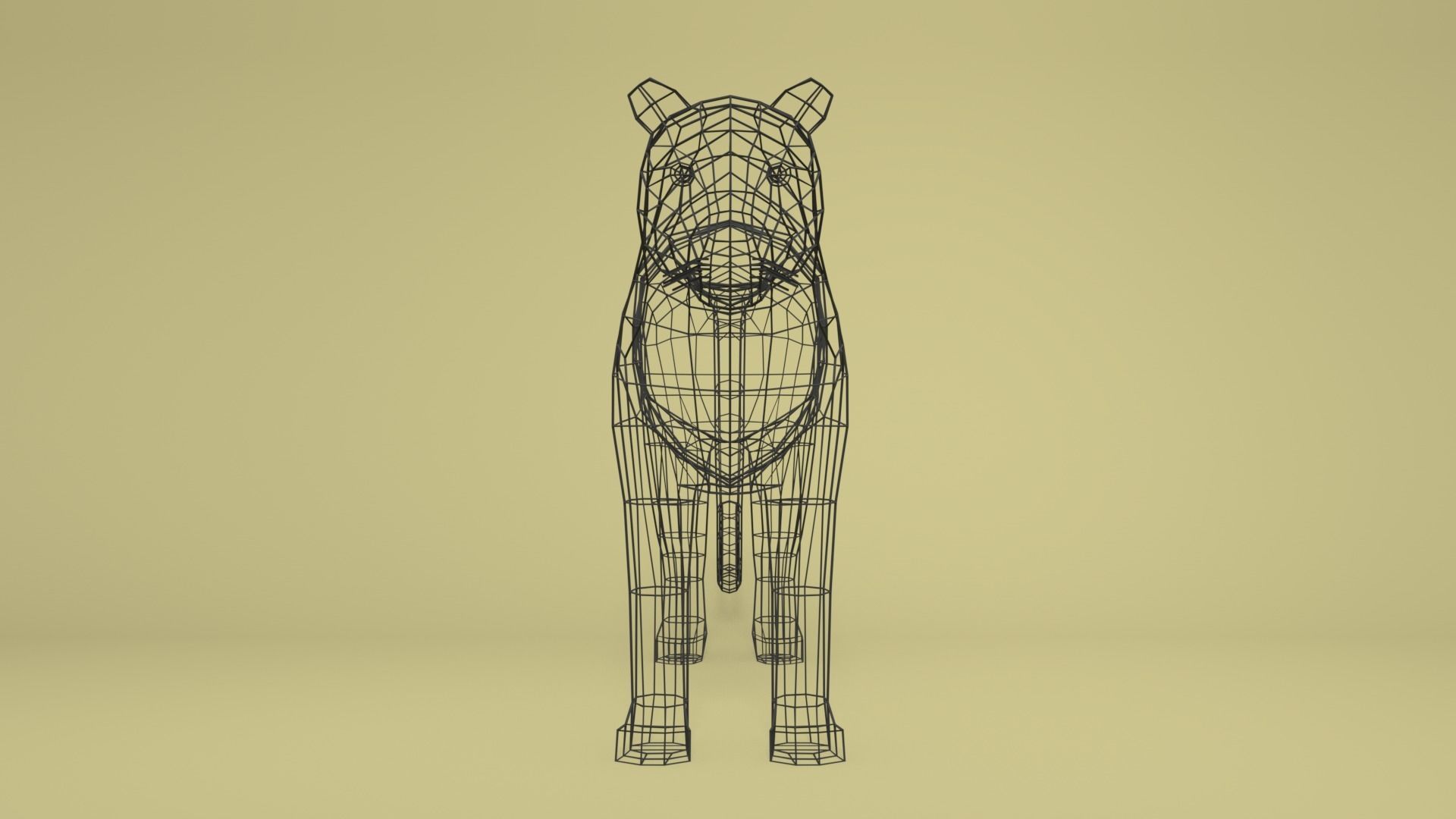 Low Poly Cartoon Leopard Low-poly 3D model_11