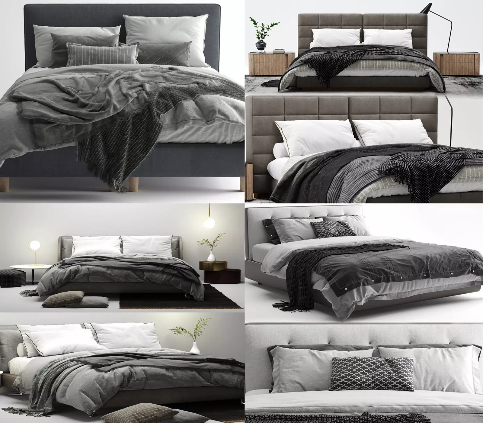 Colection Bed- 5 models 3D Model Collection_0