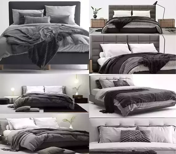 Colection Bed- 5 models 3D Model Collection