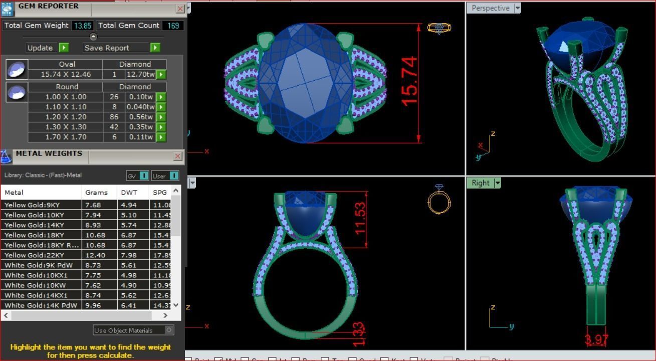 Ring Diamond 157 3D print model_5