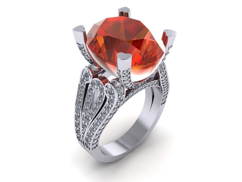 Ring Diamond 157 3D print model_3