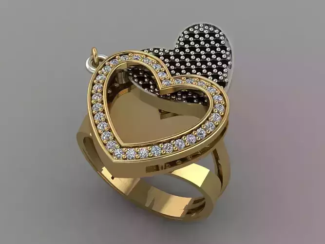 GC GOLD H177-Heart Diamond Gold necklace