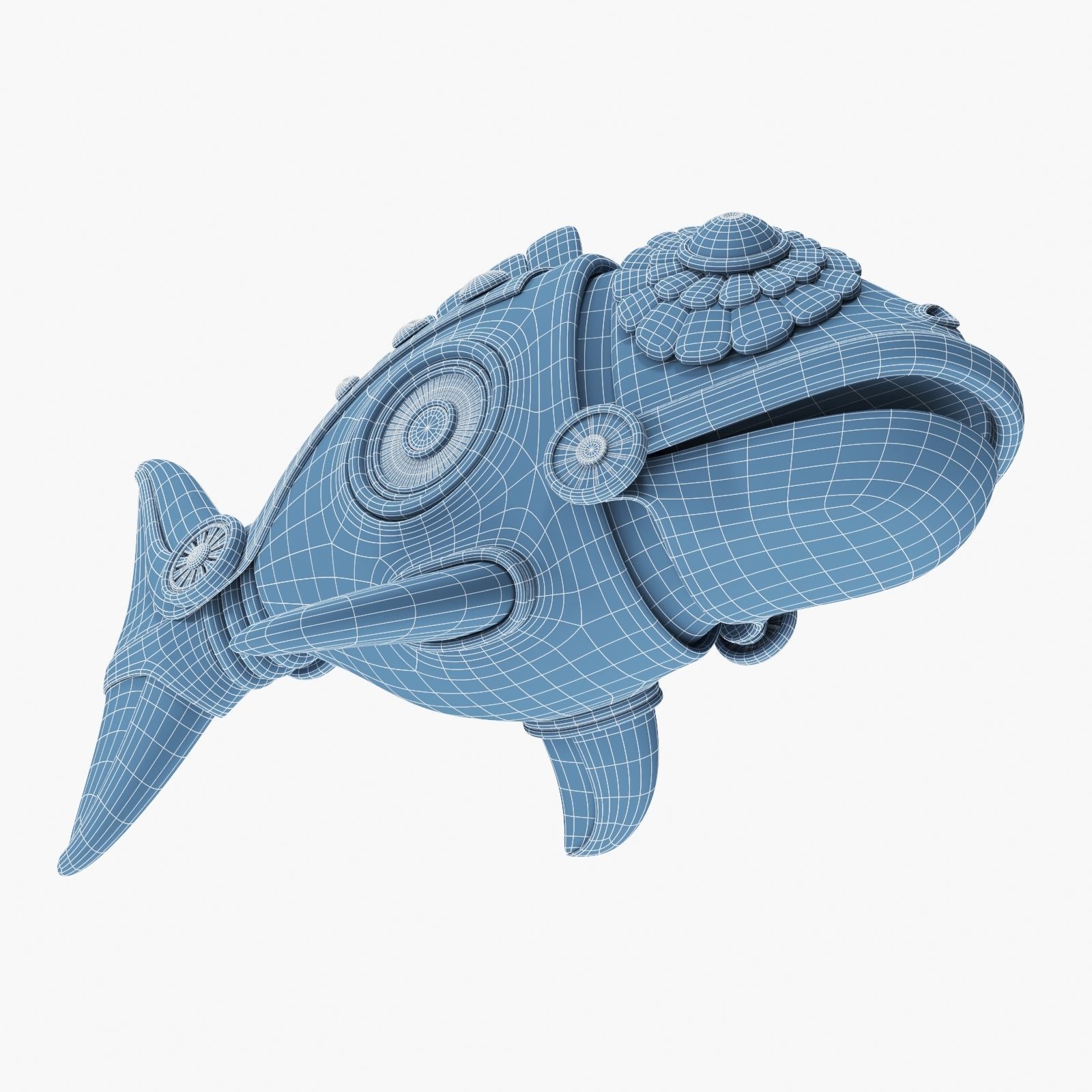 Steampunk Fish Figurine 3D model_17