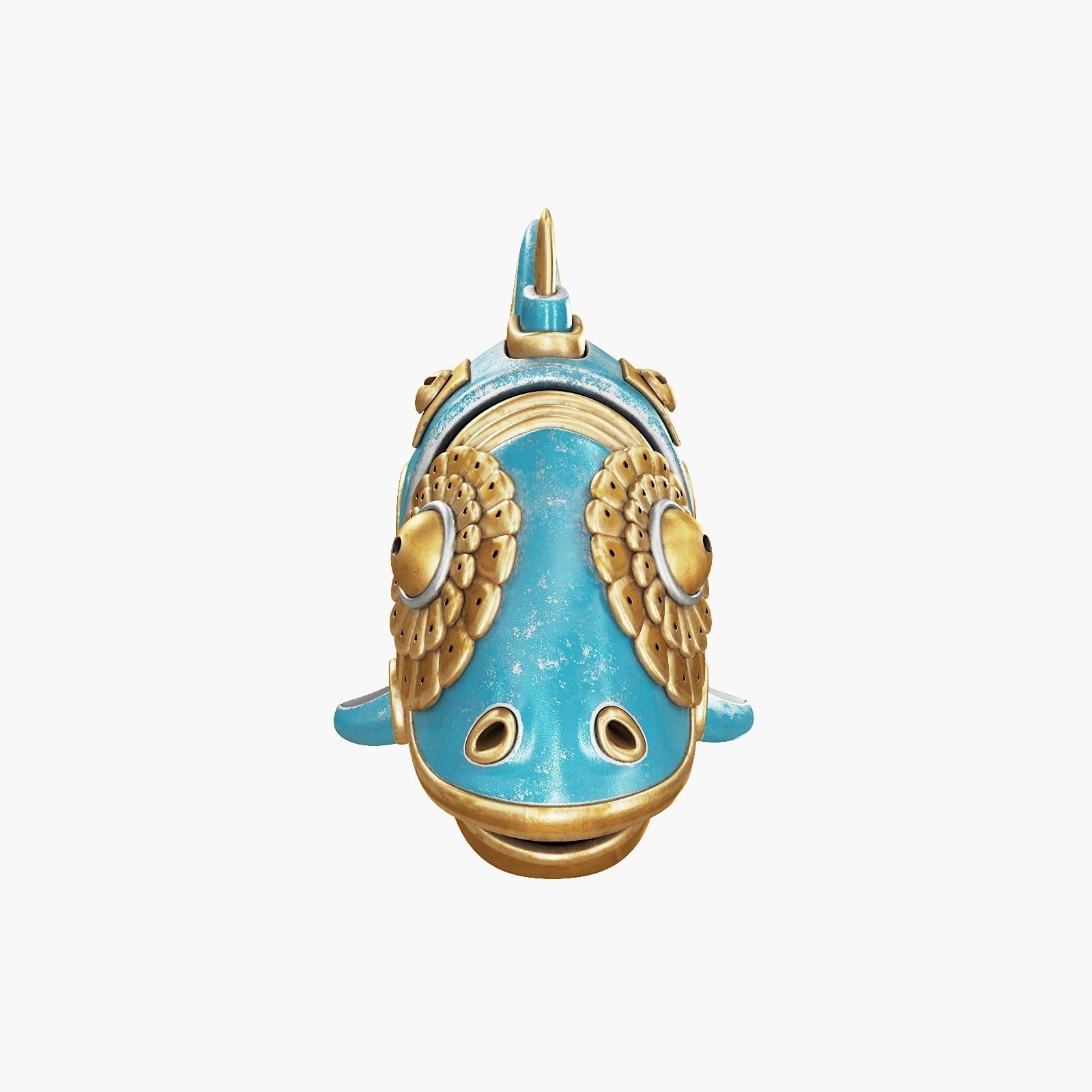 Steampunk Fish Figurine 3D model_9