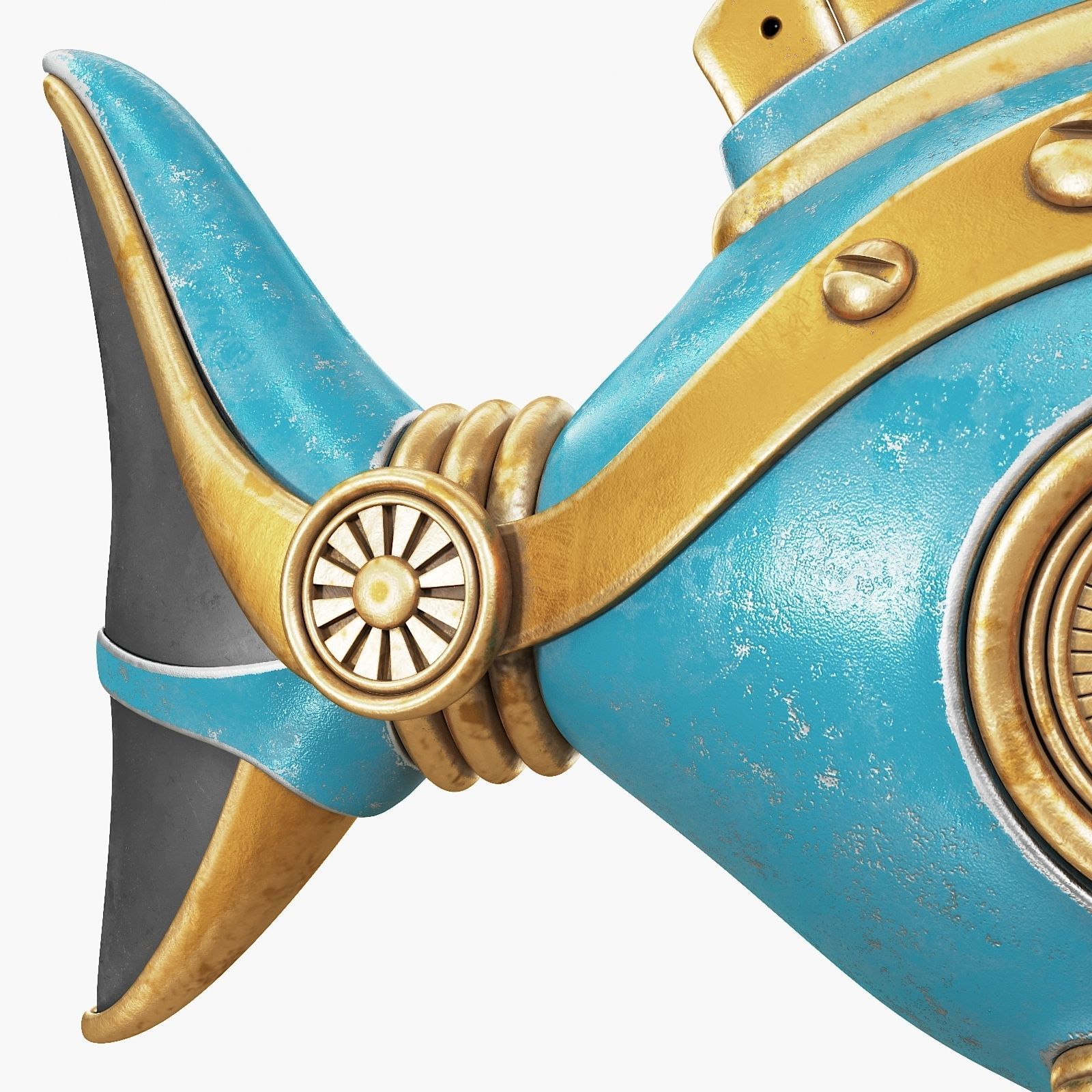 Steampunk Fish Figurine 3D model_7