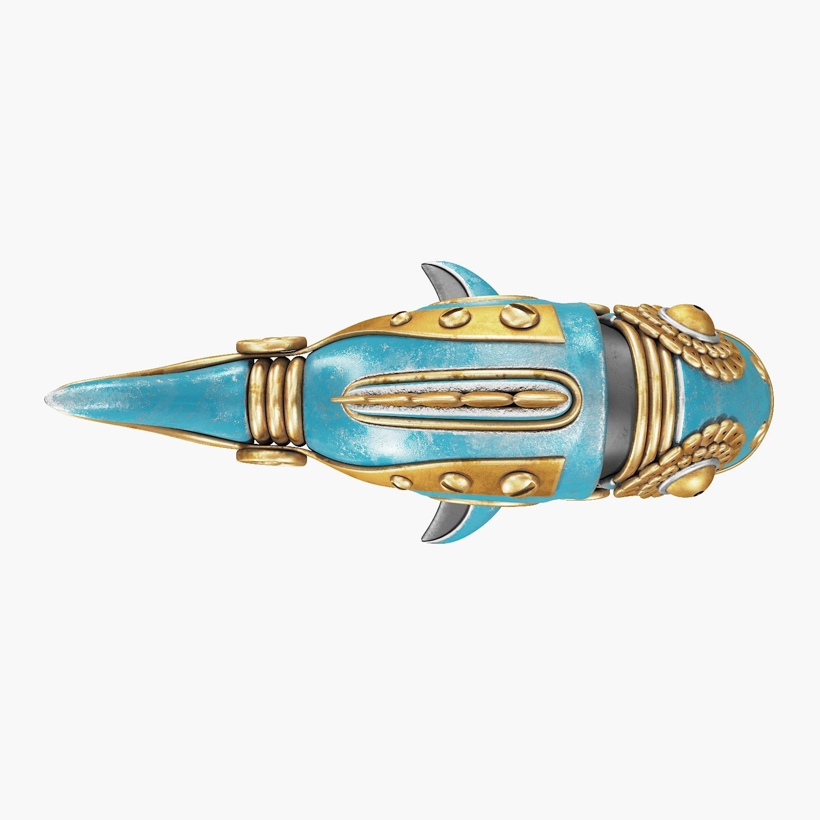 Steampunk Fish Figurine 3D model_4