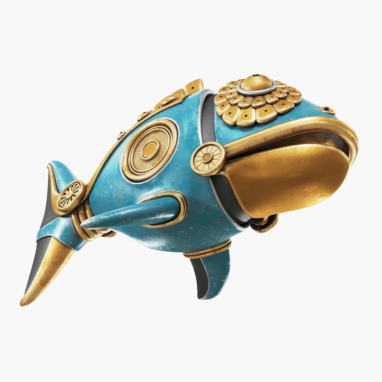 Steampunk Fish Figurine 3D model_2