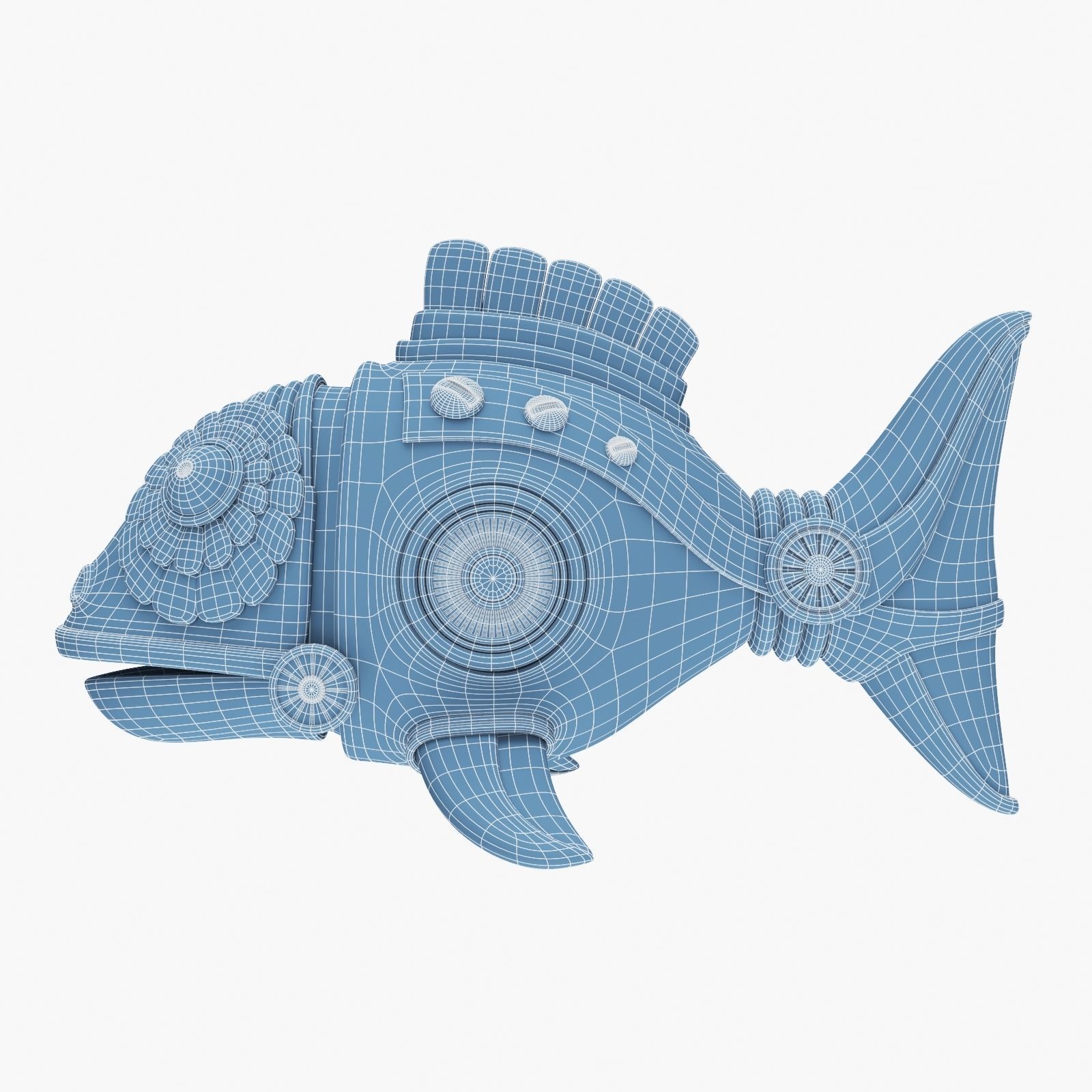 Steampunk Fish Figurine 3D model_18