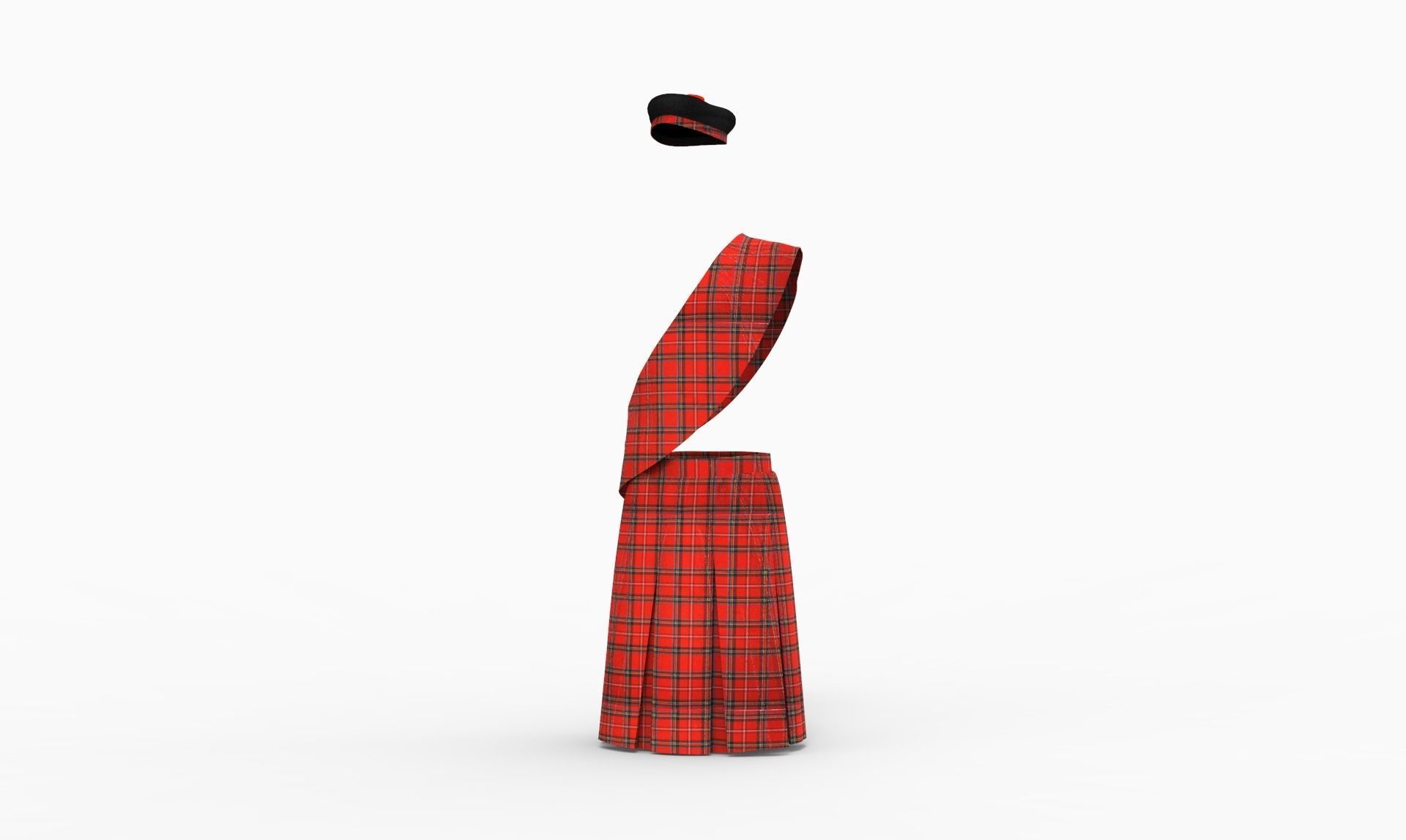 Scottish traditional Kilt Marvelous Designer 3D model_1
