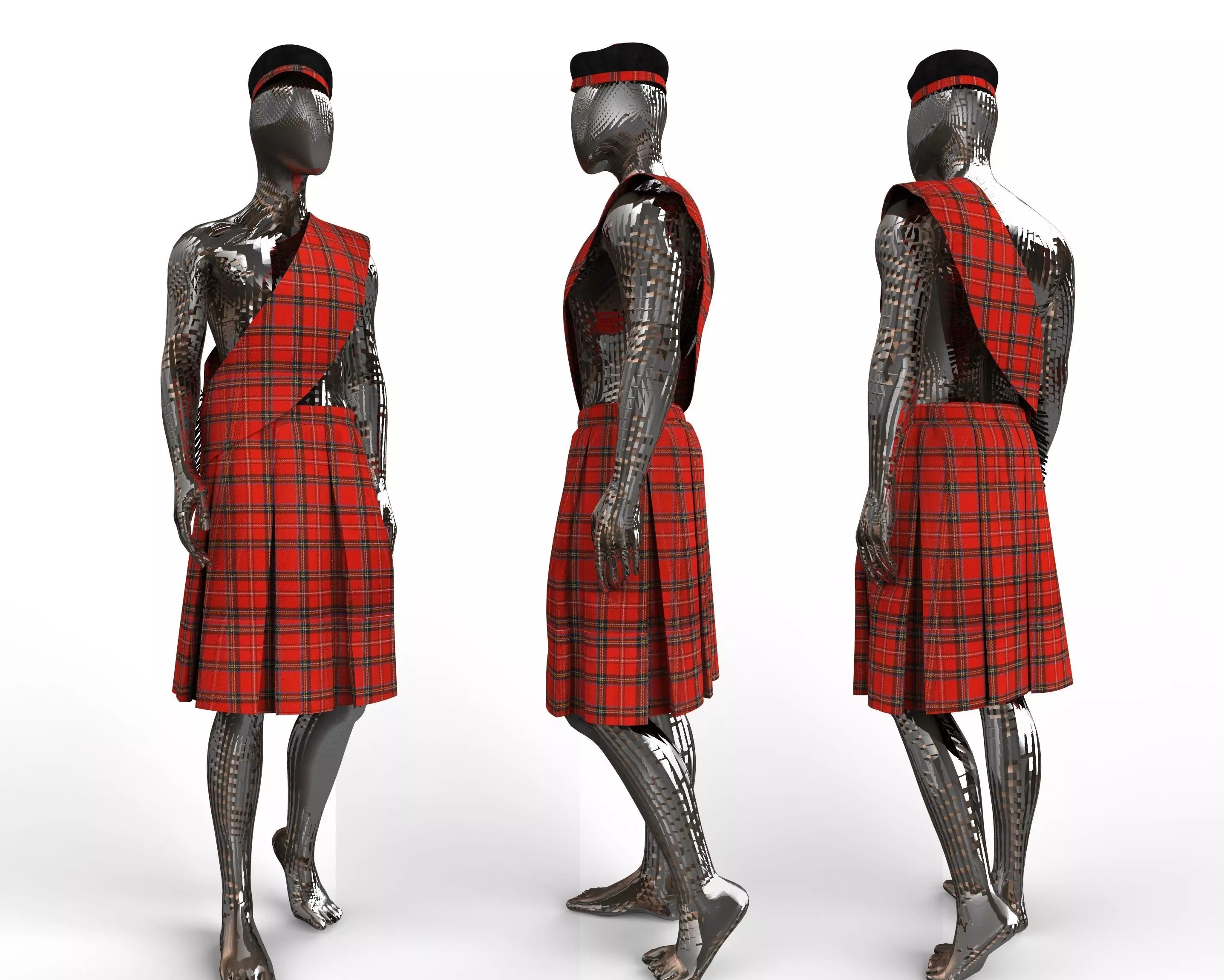 Scottish traditional Kilt Marvelous Designer 3D model_0