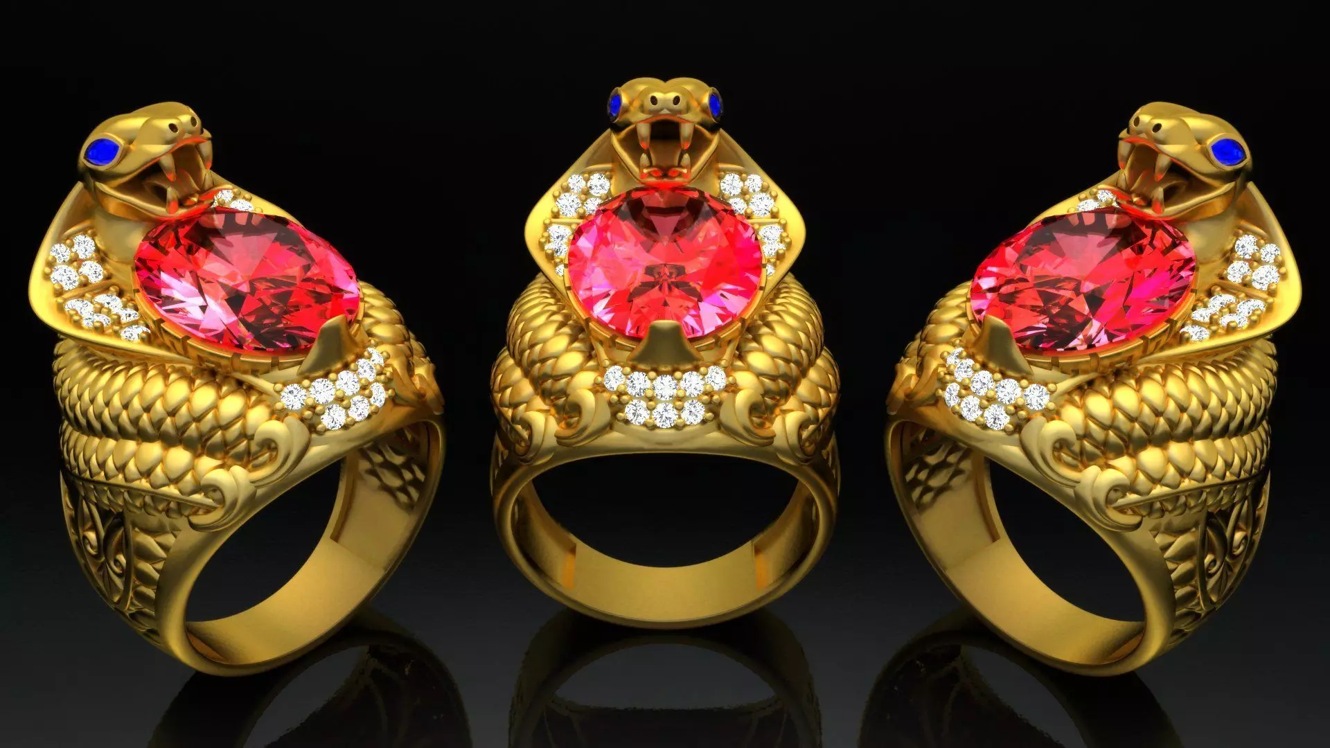 Nhan Nam Ran Ho Mang - Cobra Men Ring 3D print model_0