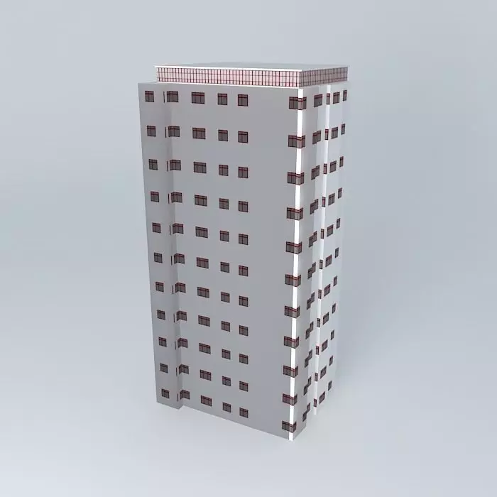 Flat building Free 3D model_0