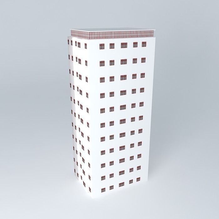 Flat building Free 3D model_2