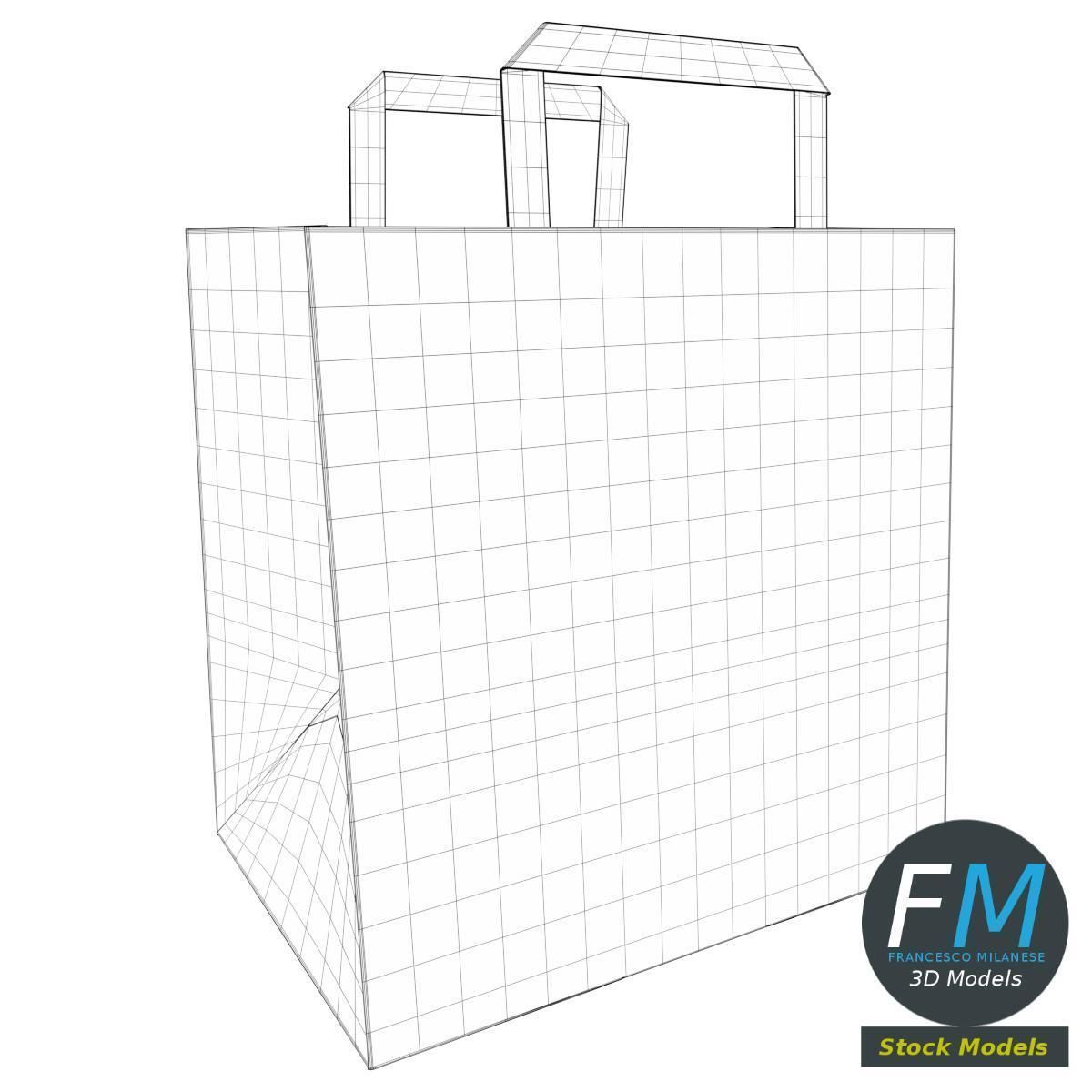 Fast food paper bag 3D model_7