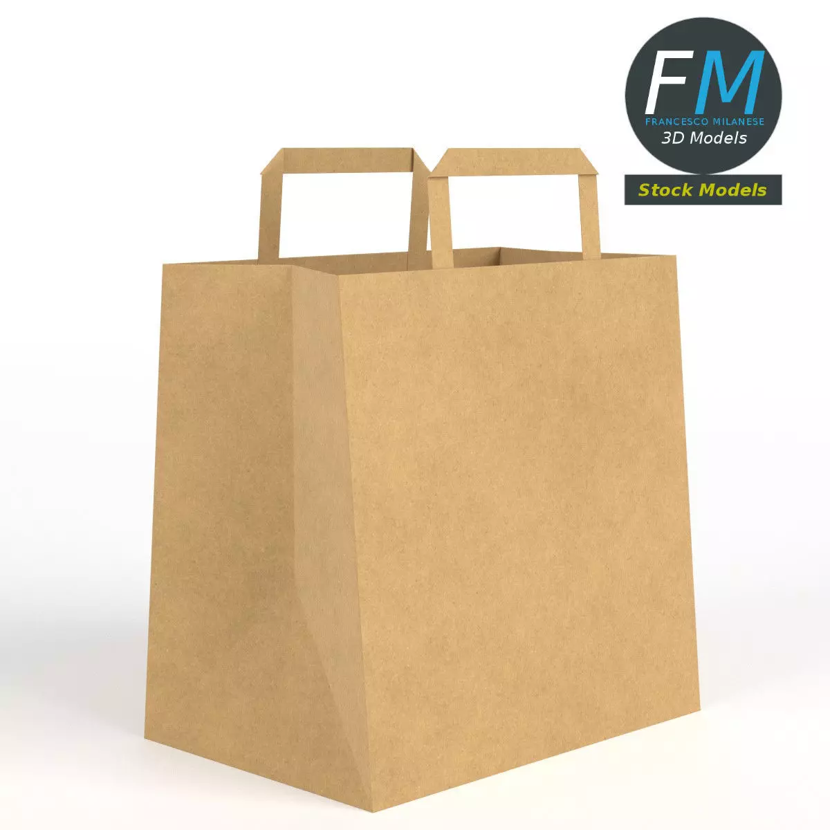 Fast food paper bag 3D model_0