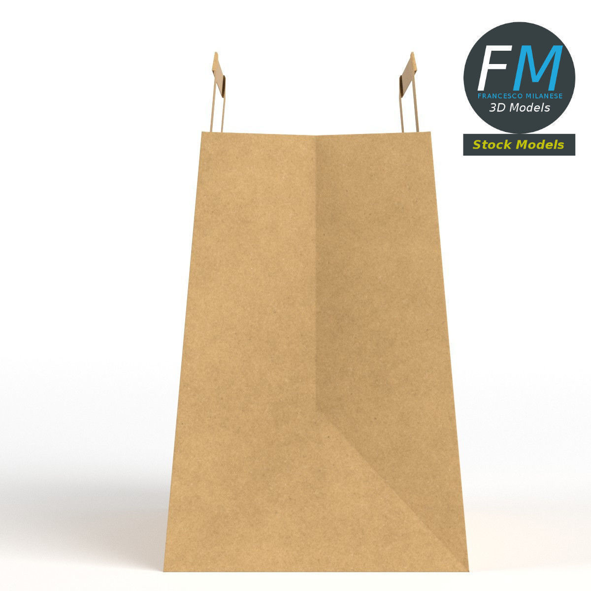 Fast food paper bag 3D model_4
