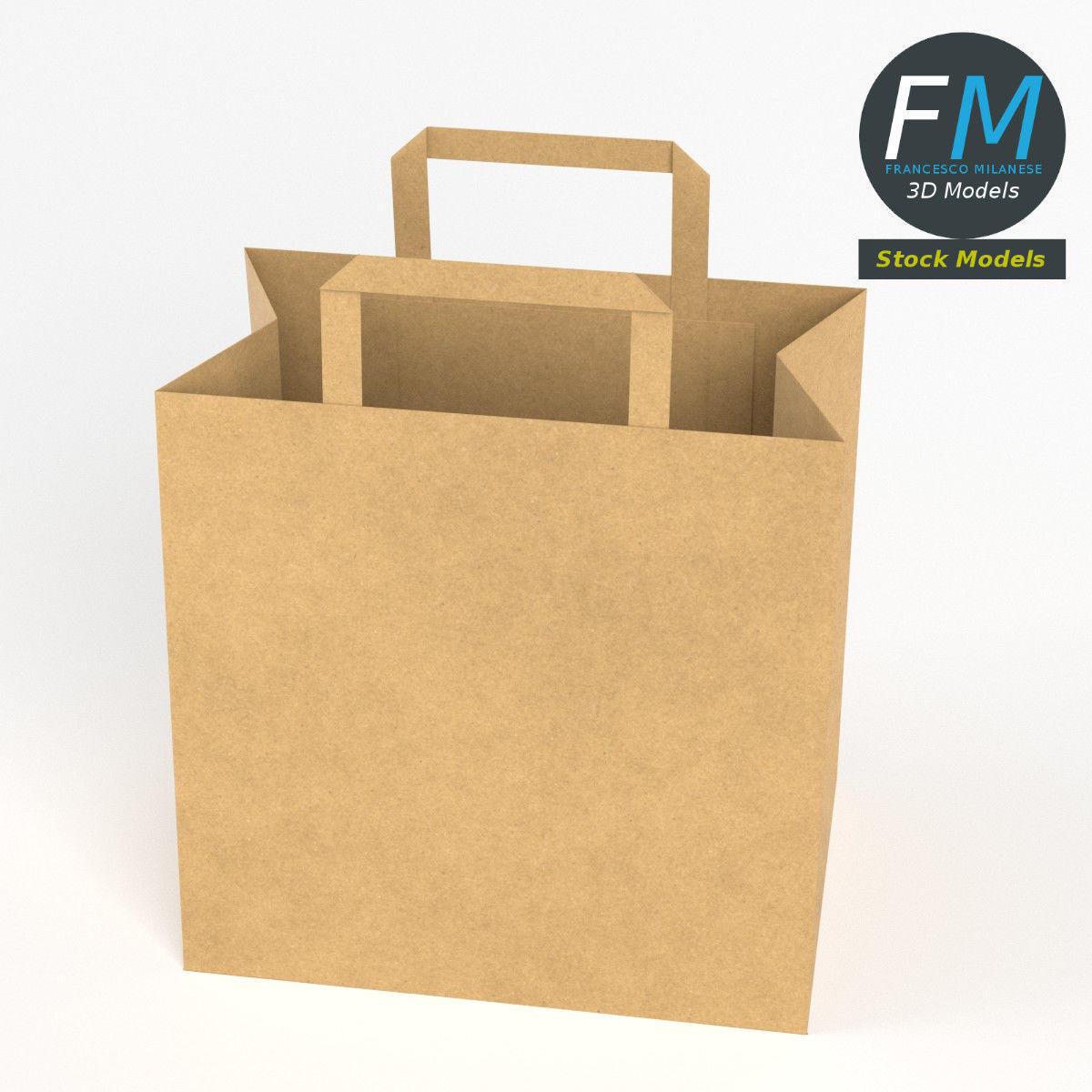 Fast food paper bag 3D model_2