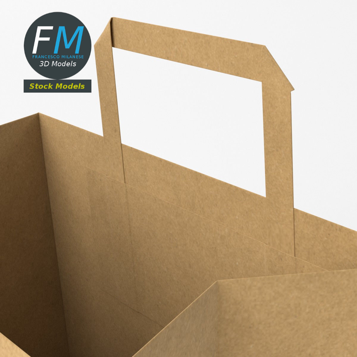 Fast food paper bag 3D model_5