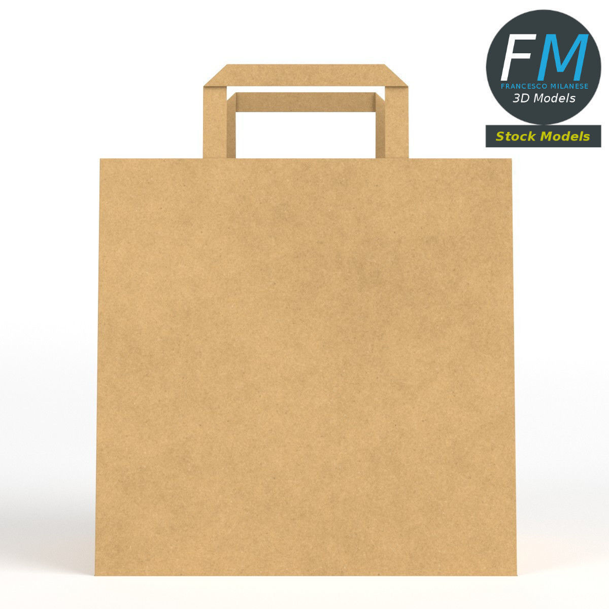 Fast food paper bag 3D model_3