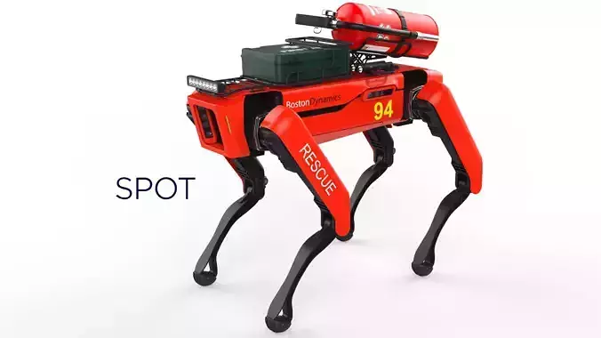 Boston Dynamics Spot Robot Rescue Red 3D model
