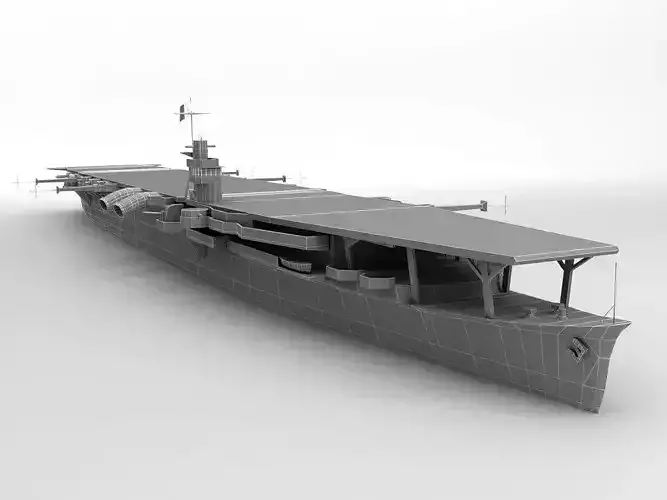 Soryu Aircraft Carrier Ship WWII Low-poly 3D model