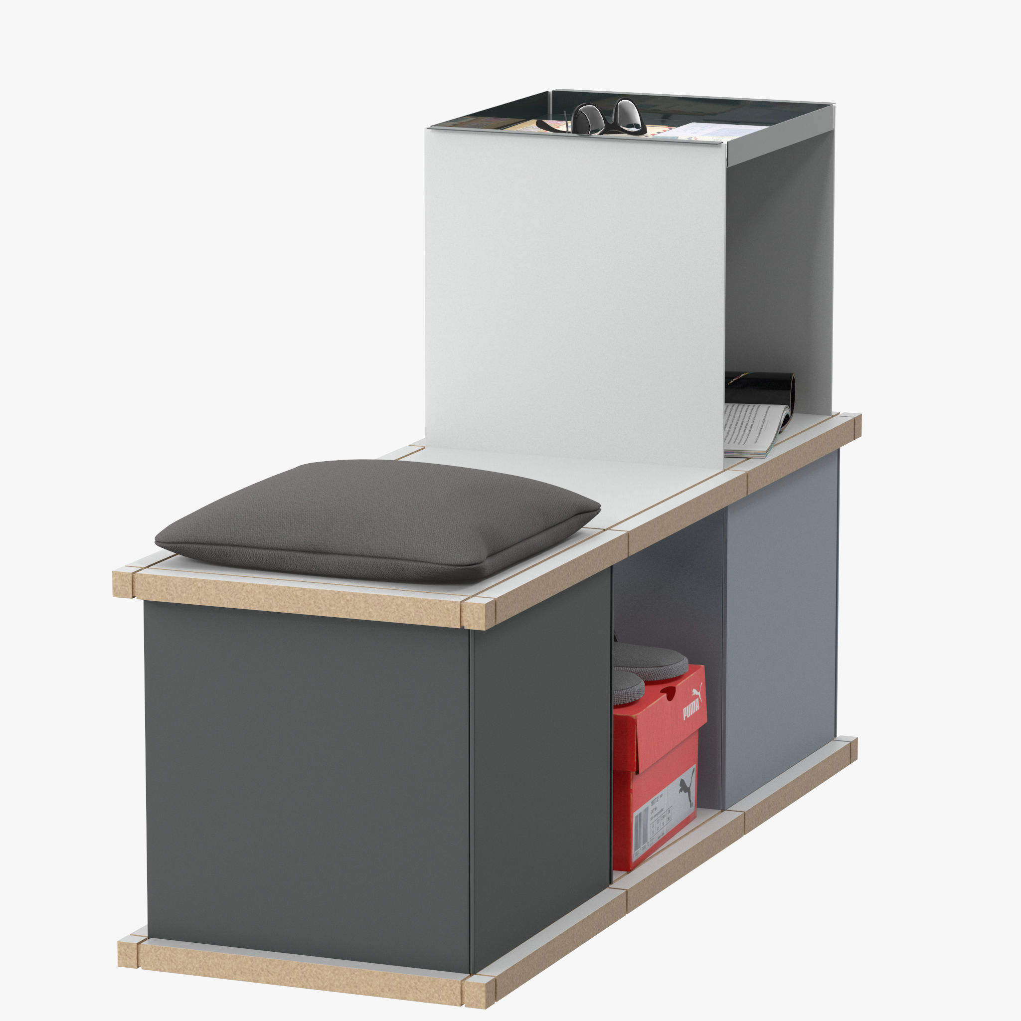 YU BENCH 3x1 3D model_9