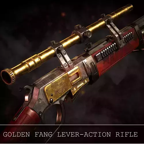 Golden Fang Lever-Action Rifle Low-poly 3D model