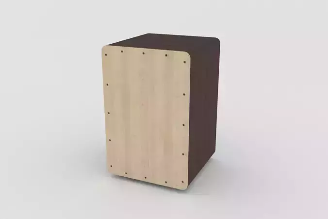 Cajon wooden cuboid 3D model