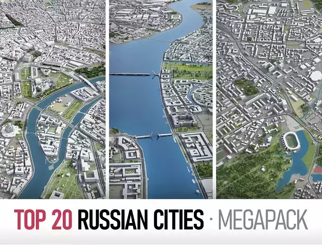 Top Russian Cities MEGAPACK 3D Model Collection