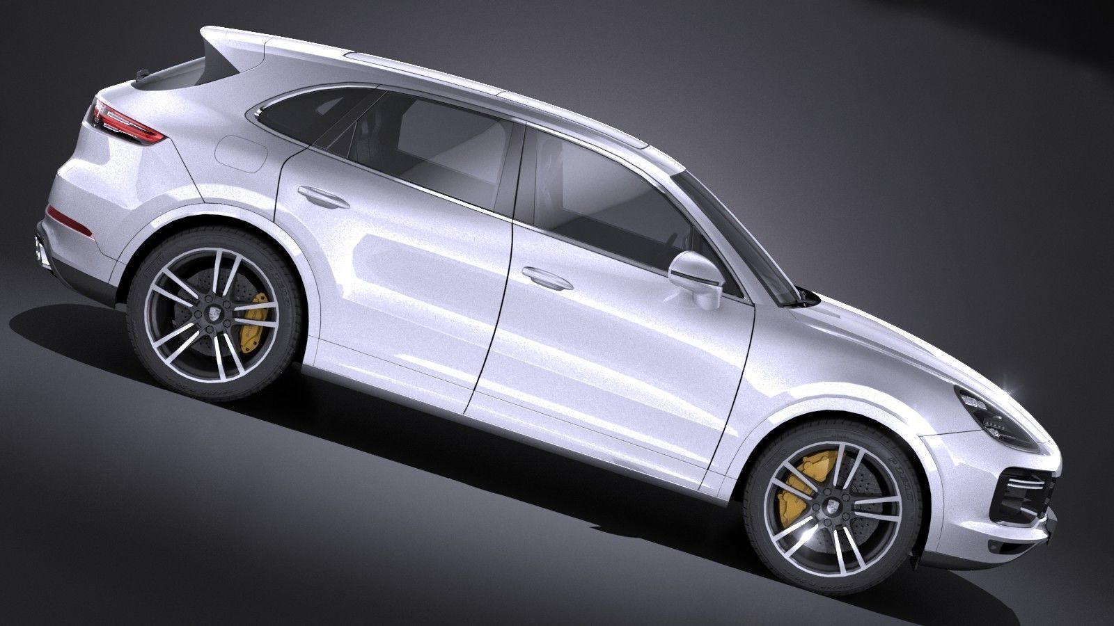 LowPoly Porsche Cayenne Turbo 2018 Low-poly 3D model_6