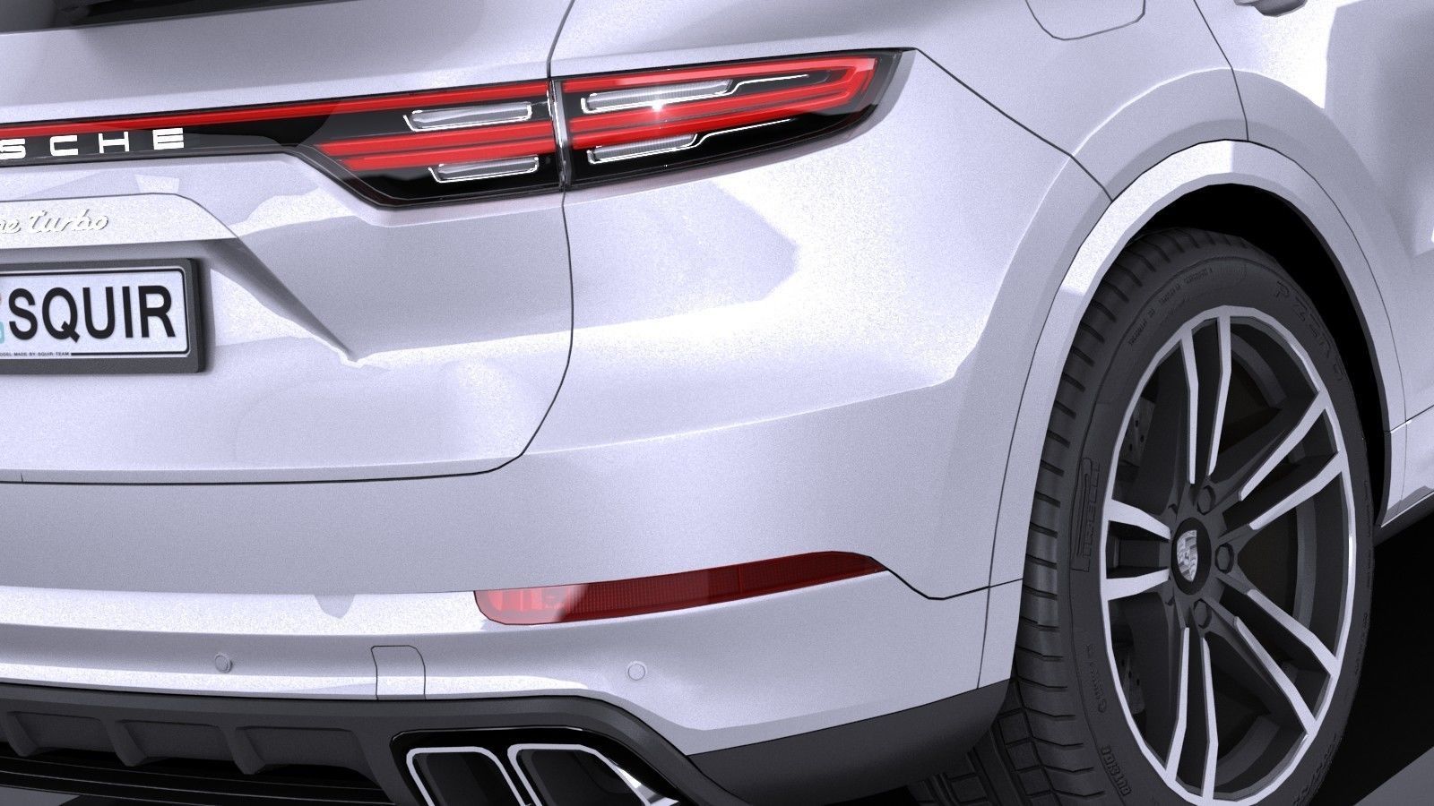 LowPoly Porsche Cayenne Turbo 2018 Low-poly 3D model_3