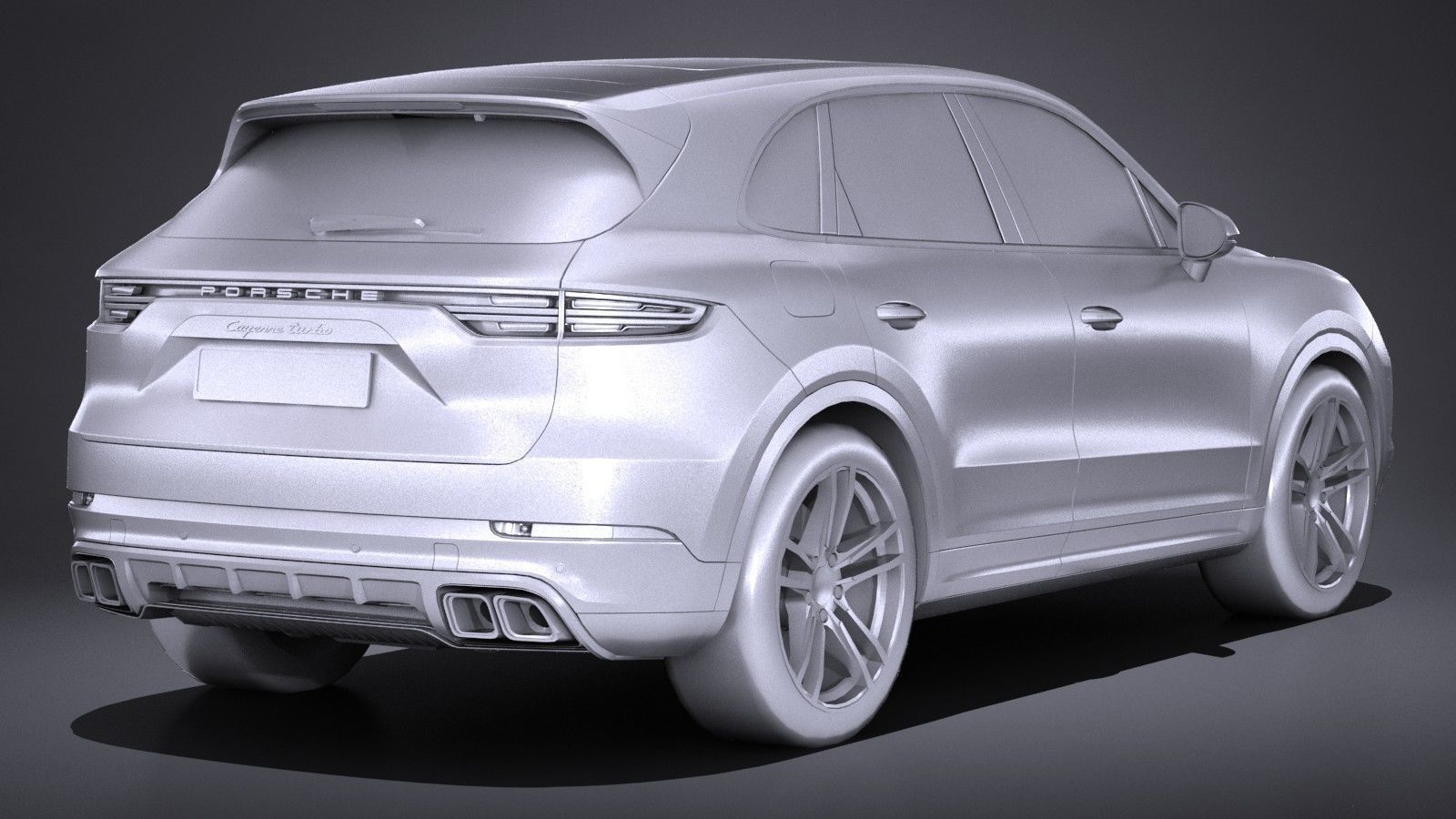 LowPoly Porsche Cayenne Turbo 2018 Low-poly 3D model_11