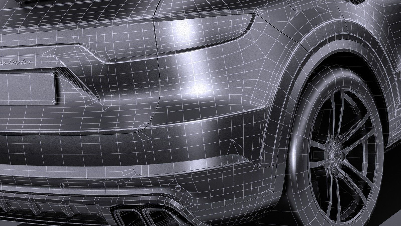 LowPoly Porsche Cayenne Turbo 2018 Low-poly 3D model_14