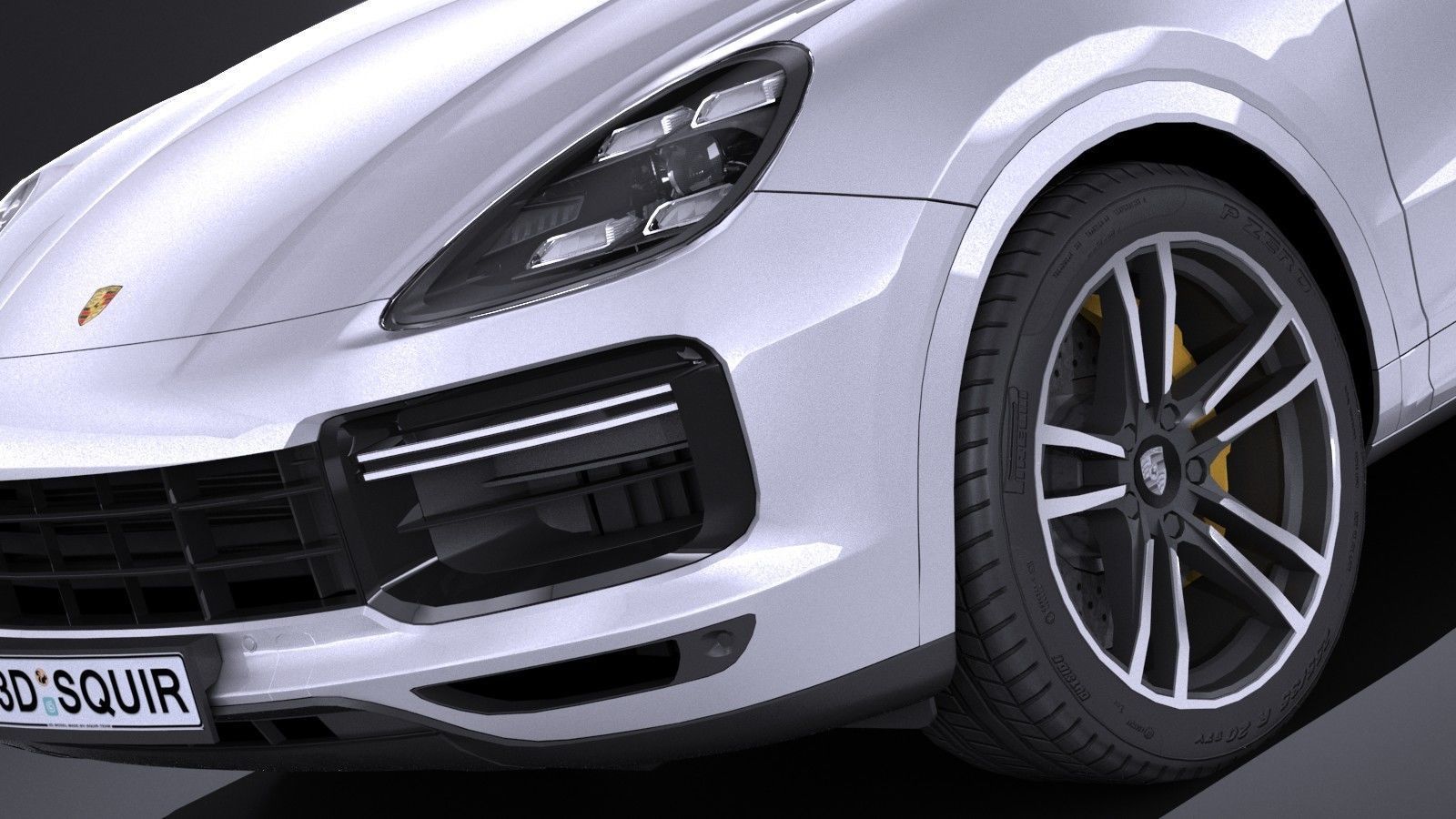 LowPoly Porsche Cayenne Turbo 2018 Low-poly 3D model_2