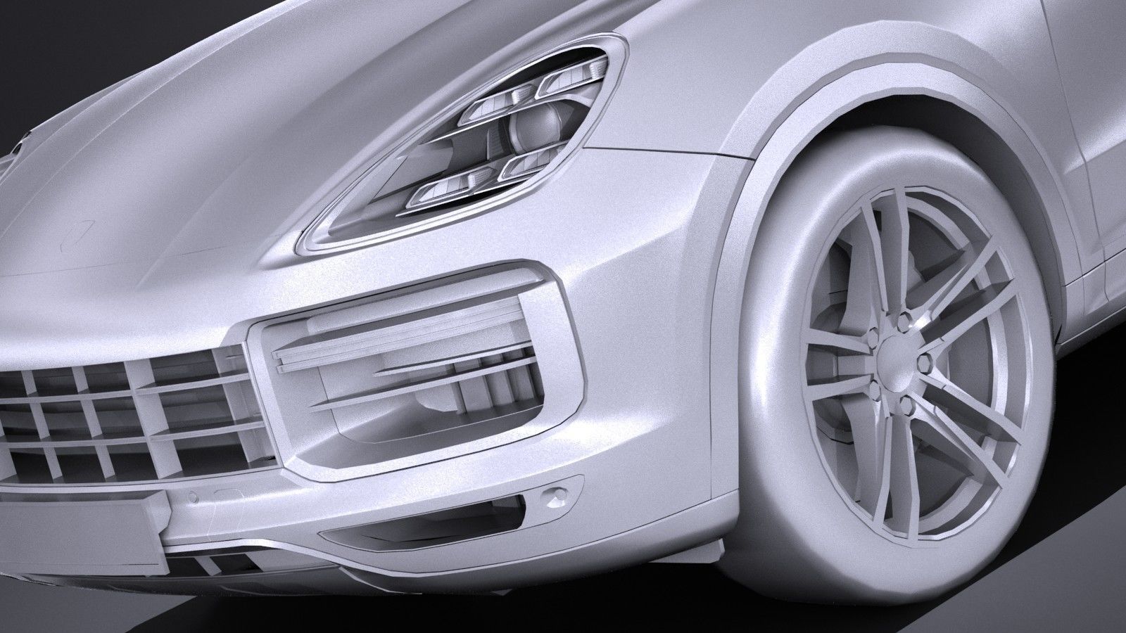 LowPoly Porsche Cayenne Turbo 2018 Low-poly 3D model_9