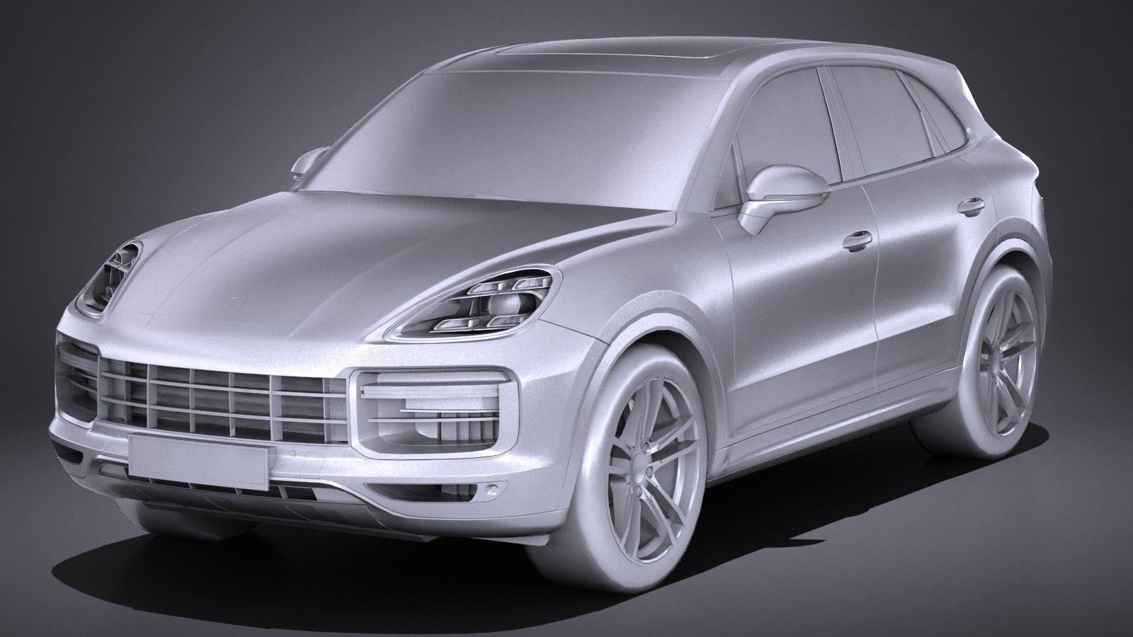 LowPoly Porsche Cayenne Turbo 2018 Low-poly 3D model_8
