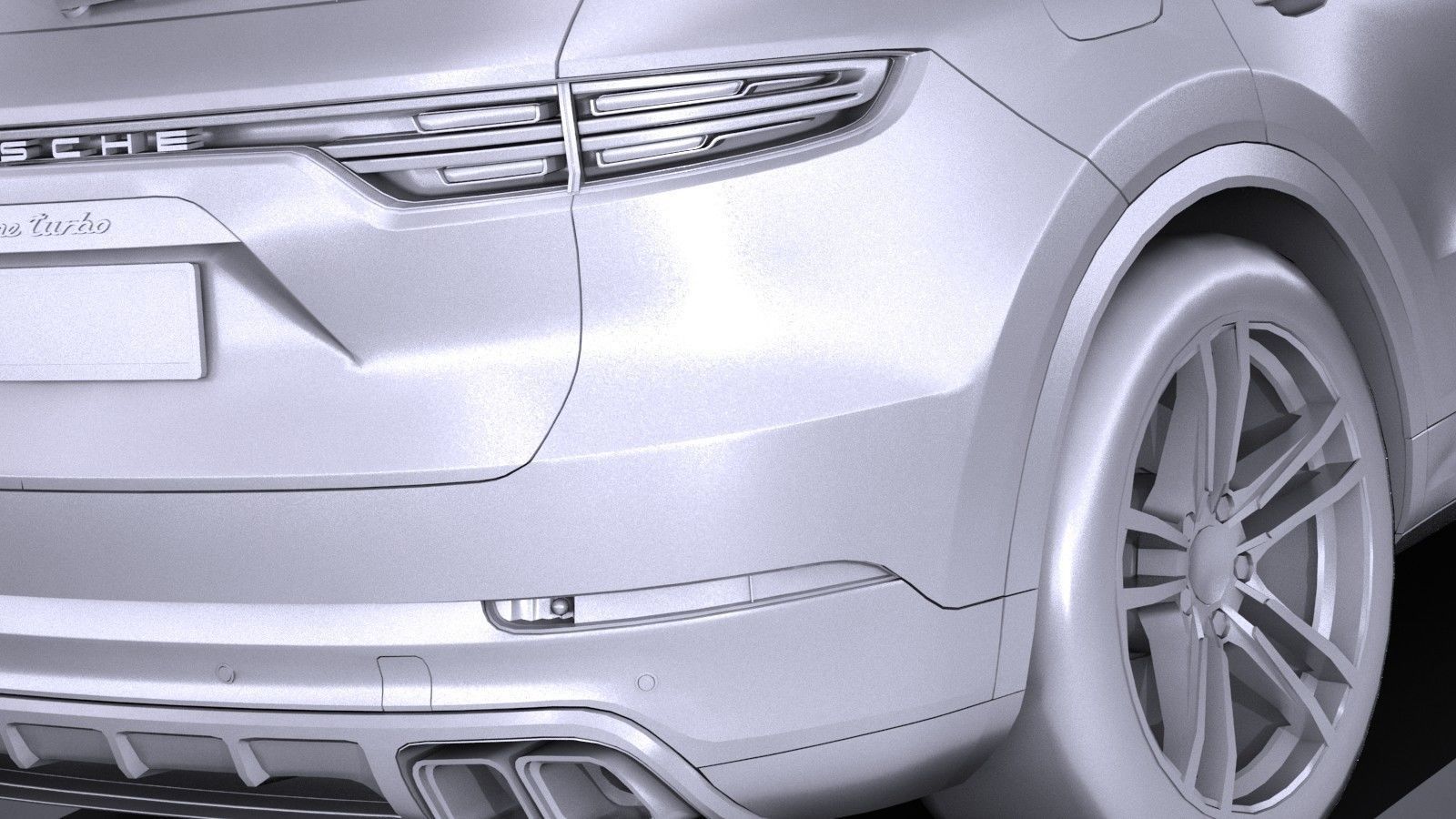 LowPoly Porsche Cayenne Turbo 2018 Low-poly 3D model_10