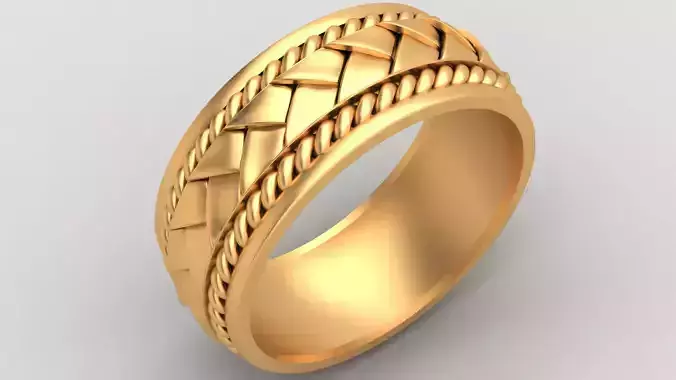 Weaving Wedding Engagement Gold Ring